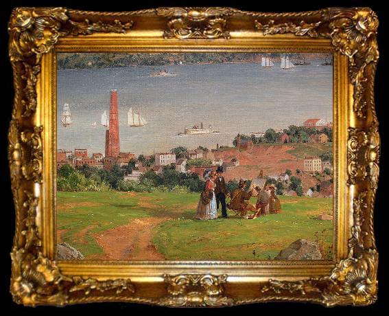framed  Jasper Francis Cropsey The Narrows from Staten Island, ta009-2